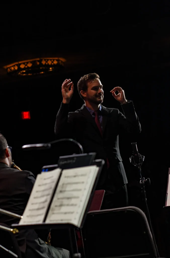 Lorenzo Ferrero conducting the Afro-Peruvian Jazz Orchestra at Ebell Theater